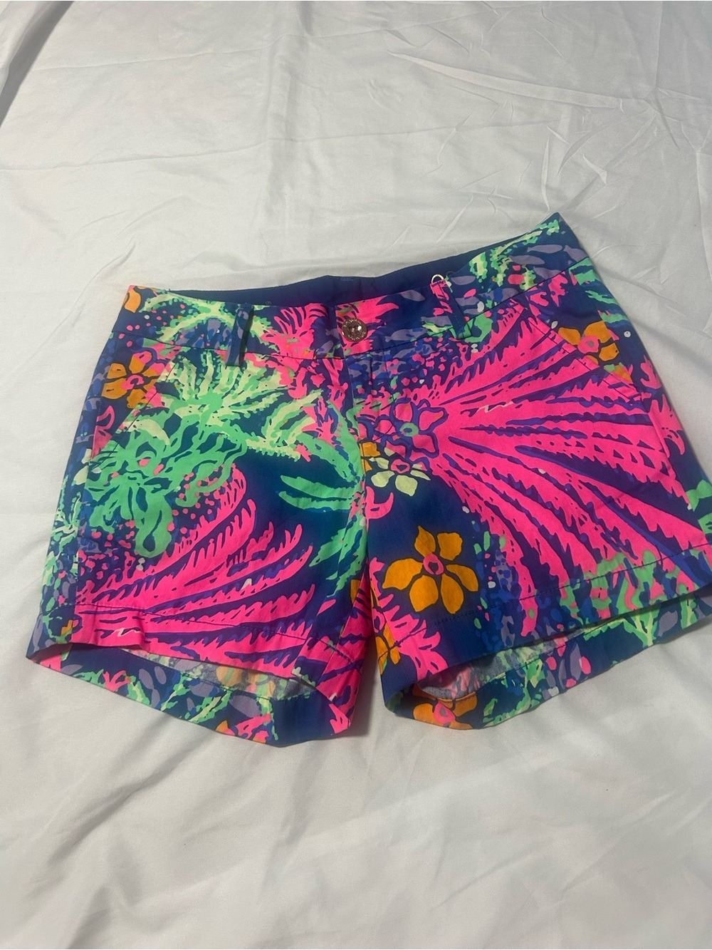 Lilly Pulitzer NWT 00 Callahan Indigo All A Glow Shorts 5” Inseam Preppy Beach - Picture 13 of 16